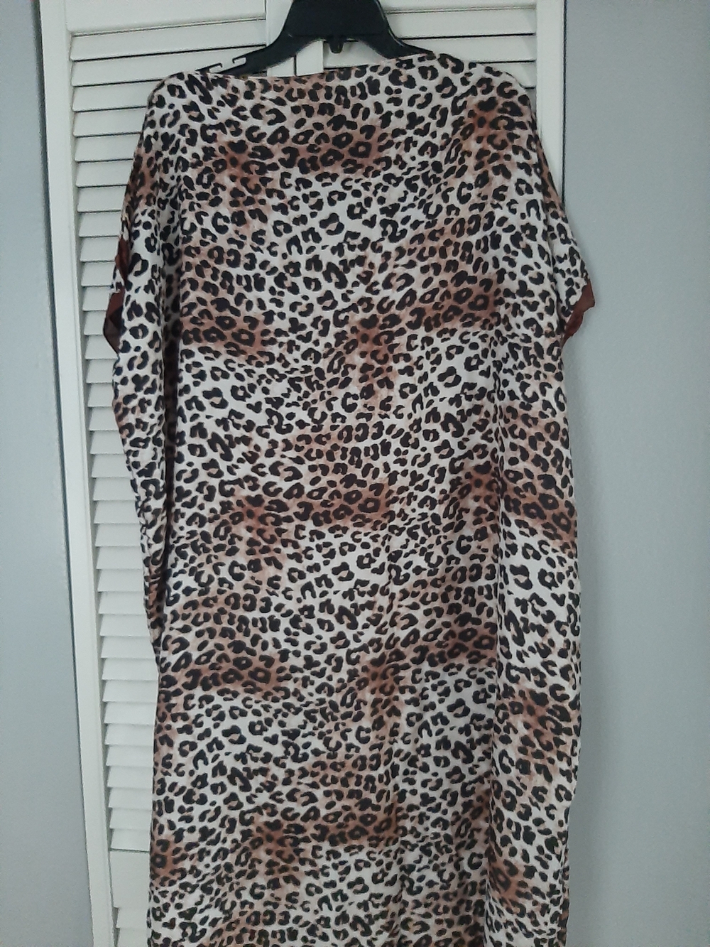 Leopard Print Maxi Dress - Brown & Black With Head Scarf